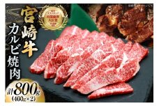 牛肉 宮崎牛 カルビ 焼肉 400g 2p 計800g [YAMATO 宮崎県 日向市 452061442] 焼き肉 焼肉用 冷凍 小分け a4 a5 A4 A5 カルビ バラ肉