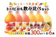 G-A1 驚きの果実感！トロピカルフルーツドリンク・ハーフボトル(合計6本・各300ml、マンゴー、グァバ、パッションフルーツ、日向夏)【宮崎果汁】