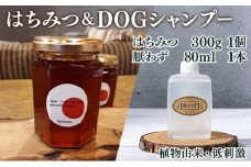 P-AB1 数量限定 串間産純度100％ 日本蜜蜂はちみつ 300g＆携帯用「ドッグシャンプー　厭わず」80ml【Qcompany】