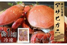 KU017 【数量・期間限定】宮崎県串間産アサヒガニ(計約1kg・4～6匹)【豊漁丸】
