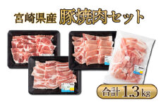 MCBY4-13 宮崎県産 豚肉詰め合わせ 焼肉セット（合計1.3kg）
