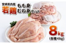 若鶏もも身・むね身8kgセット