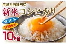 新米無洗米コシヒカリ5kg×2 合計10kg 宮崎県西都産＜1.5-30＞