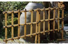 竹家具専門店【梅里竹芸】竹垣（埋め込み用）2個＜3-5＞