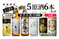 神楽酒造よくばり焼酎6本セット 芋・麦・米・栗・そば 5原料＜2.1-5＞
