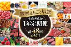 【季節の定期便】12ヶ月毎月届く 西都まるごと堪能セット 48品お届け！【プレミアムコース】 宮崎牛 うなぎ 牛肉 豚肉 鶏肉 すき焼き 鍋等＜100-3＞