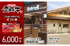 サイトーファームギフト券 6000円分（1000円×6枚）宮崎和牛 齋藤牛＜2-75＞牛肉 お食事 黒毛和牛 