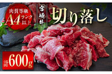 宮崎牛 切り落とし600g 小分け（300g×2パック）ブランド級 A4等級以上 内閣総理大臣賞4連覇 ＜1.2-52＞　　