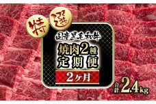 【2ケ月定期便】 黒毛和牛 特選焼肉食べ比べ2種 国産牛肉 ロース・赤身＜10-16＞