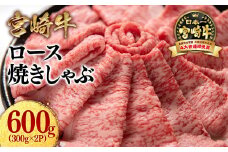 宮崎牛ローススライス600g （300g×2 小分け）牛肉  焼きしゃぶすき焼き しゃぶしゃぶ 鉄板焼肉 高級部位 ブランド牛 ミヤチク 内閣総理大臣賞4連覇＜2.1-13＞