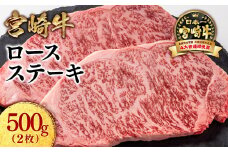 宮崎牛ロースステーキ2枚 （250g×2枚）牛肉 ステーキ 高級部位 ブランド牛 ミヤチク 内閣総理大臣賞4連覇＜1.8-21＞