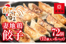 ブランド地鶏 妻地鶏 ぎょうざ詰合せ72個 小分け12個×6パック＜1-23＞地鶏 国産 鶏肉 鳥肉 おかず