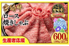 【お中元ギフト】【生産者応援】宮崎牛ローススライス600g （300g×2 小分け）牛肉  焼きしゃぶすき焼き しゃぶしゃぶ 鉄板焼肉 高級部位 ブランド牛 ミヤチク 内閣総理大臣賞4連覇＜1.8-1＞