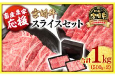 【畜産農家応援】宮崎牛肩ロース＆モモすき焼き1kg  （500g ×2）牛肉 4等級以上 スライス 鉄板焼肉 ブランド牛 ミヤチク 内閣総理大臣賞4連覇 ＜1.8-20＞すき焼肉 すき焼き肉 
