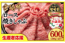 【お歳暮ギフト】【生産者応援】宮崎牛ローススライス600g （300g×2 小分け）牛肉  焼きしゃぶすき焼き しゃぶしゃぶ 鉄板焼肉 高級部位 ブランド牛 ミヤチク 内閣総理大臣賞4連覇＜1.8-1＞【年内発送】