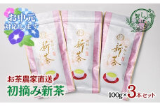 【お中元ギフト】新茶 お茶農家直送 摘み緑茶３本セット【しのはら製茶】お茶 緑茶＜1.4-2＞