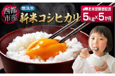 8月発送開始【5ヶ月定期便】 新米コシヒカリ無洗米 5kg×5 合計25kg 令和7年産 8月～12月発送 宮崎県西都市産＜8.5-7＞こしひかり 精米 白米 お米【8月4日終了】