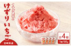 イチゴ農家のけずりいちご 約100g×4カップ いちご イチゴ 苺 フルーツ 冷凍 夏 スイーツ 冷凍イチゴ くだもの 果物 九州 宮崎 送料無料 氷 アイス
