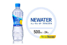 【3回定期便】アクエリアス ニューウォーター 500ml PET【コカ・コーラ】ペットボトル 1ケース(24本) 定期便 3回(72本) セット スポーツドリンク スポドリ カロリーゼロ 熱中症対策 水分補給 清涼飲料水 宮崎県 えびの市 送料無料