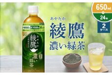 綾鷹 濃い緑茶 650ml PET【コカ・コーラ】ペットボトル 2ケース(48本)セット お茶 緑茶 抹茶 日本茶 茶葉 カテキン 内臓脂肪 皮下脂肪 健康 機能性表示食品 宮崎県 えびの市 送料無料