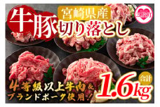 【数量限定】＜宮崎牛切り落とし牛肉(カタ肉) 豚肉(ウデ、モモ)＞国産 九州産 宮崎県産 牛肉 4等級 カタ肉 赤身 豚肉 ウデ モモ ブランドポーク ステーキ 焼肉 バーベキュー BBQ 煮物 アウトドア小分け 個包装【MI277-nm-x1】【ニクマル】