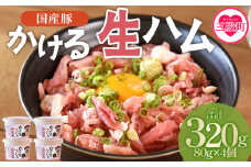 ＜かける国産生ハム 80g×4(計320g)＞国産 豚肉 お肉 生ハム 短冊 フレーク状生ハム トッピング 熱々ご飯 ご飯のお供 ごはん かけるだけ ズボラ飯 ユッケ サラダ パスタ ピザ パーティー おつまみ グルメ アレンジ おしゃれ トロフレーク 【MI477-pl】【株式会社プラス】