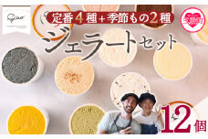＜定番4種+季節もの2種ジェラートセット 12個＞ お店セレクト フレーバー お任せ 宮崎県 三股町 スイーツ アイス ヘルシー おやつ 菓子 お菓子 洋菓子 おたのしみ お楽しみ プレゼント ギフト 贈答用 ランダム フローズン 氷菓 ジェラート アイスクリーム 【MI618-ci】【Ciao Gelateria】