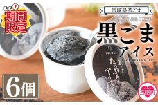 【期間限定特別企画】＜みまたん黒ごまたっぷりアイス＞(100ml入り×6カップ) 数量限定 宮崎県産黒ごま 黒ごまと甘乳蘇をミックスさせたごま風味のアイスクリーム！ 宮崎県産 国産 九州産 胡麻 ゴマ 甘乳蘇 アイスクリーム カップアイス ジェラート シャーベット 氷菓子 デザート おやつ スイーツ 甘さ控えめ 大人向け 健康志向【MI016-sm-cam】【しも農園】