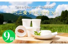 石山牧場のジャージー生乳仕立てのアイスクリーム 『べぶ愛す』(120ml×9個)[カップアイス スイーツ ジェラート デザート ワンストップオンライン] TF0329-P00021