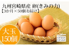 《赤たまごの定期便》年3回×50個 計150個 宮崎県産きみの力(チカラ)Lサイズの赤卵 ミネラルたっぷりのカキガラや上質な飼料ですくすく育った鶏の卵は甘くておいしい逸品 [たまご 玉子 大容量 3ヶ月間 30000円 ワンストップオンライン] TF0416-P00035