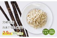 国産『冷凍千切りごぼう』2.5kg(500g×5袋) グローバルGAP取得の牛蒡 時短調理につながる冷凍カット野菜 ワンストップオンライン対応 TF0479-P00019