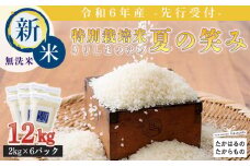 《新米》《先行受付》2024年産(令和6年産)「きりしまのゆめ」夏の笑み12kg 霧島湧水が育む減農薬栽培のお米 [特別栽培米 無洗米 真空チャック式 特A地区 ワンストップオンライン] TF0626-P00026