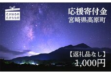 【※返礼品なし】高原町への応援寄附金(1,000円分) [募金 社会貢献 支援金 ワンストップオンライン対応 10000円以下] TF1001-P00049