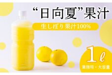 宮崎県の特産柑橘 日向夏の手搾り果汁1L(業務用)  [保存料不使用12000円 ワンストップオンライン] TF0820-P00074