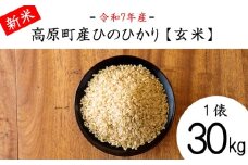 【令和7年産 新米】宮崎県高原町産 ひのひかり玄米 30kg TF00851-P00079