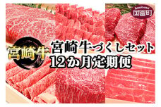 ＜12か月定期便 宮崎牛づくしセット＞翌月末迄に第一回目発送