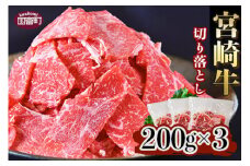 ＜宮崎牛 切り落とし 合計600g（200g×3）＞翌月末迄に順次出荷