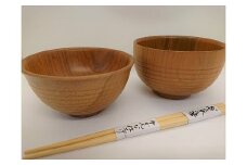 食卓に木の温もりを、サクラお椀（4寸）とカヤのお箸セット