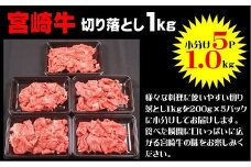 宮崎牛切り落とし　1Kg（200g×5p）