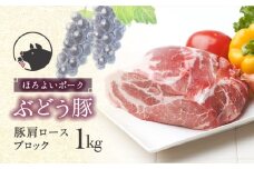 【希少】ブランド豚 「綾ぶどう豚」 肩ロース ブロック 1kg 【宮崎県産 綾町産 ぶどう豚  豚肉 肩ロース 豚肩ロース 豚肩 ブロック肉 ブロックカット 国産 豚肉 銘柄豚 ポーク 冷凍 送料無料】