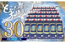 宮崎県産 本格芋焼酎「木挽BLUE」 1.8L 30本セット 【とことん 木挽 ブルー スッキリ 爽やか いも焼酎  アルコール 20度 紙パック 酒 常温保存 飲み比べ 家飲み 糖質ゼロ プリン体ゼロ 送料無料 雲海酒造】
