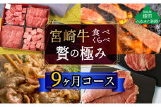 【定期便）宮崎牛食べ比べ贅の極み9か月コース 5.48kg