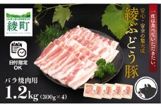 綾ぶどう豚 バラ肉 焼肉 お試しセット