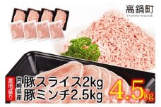 ＜宮崎県産豚スライス2.0kg+豚ミンチ2.5kg 計4.5kg＞2か月以内に順次出荷します