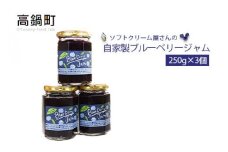 ＜ソフトクリーム屋さんの自家製ブルーベリージャム250g×3＞2か月以内に順次出荷 ジャム 3個