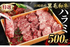 ＜宮崎県産黒毛和牛特選ハラミ500g＞2025年11月末迄に順次出荷