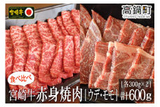 ＜宮崎牛赤身焼肉600g(300g×2)＞3か月以内に順次出荷