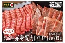 ＜宮崎牛赤身焼肉600g(300g×2)＞3か月以内に順次出荷