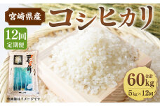 ＜12ヶ月定期便 宮崎県産 コシヒカリ 5kg＞お申込みの翌月下旬頃に第一回目発送（12月は中旬頃）