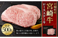 ＜宮崎牛 ロースステーキ 2枚 500g＞翌月末迄に順次出荷 新生活応援 卒業祝い 就職祝い 入学 卒業 お花見 引越し